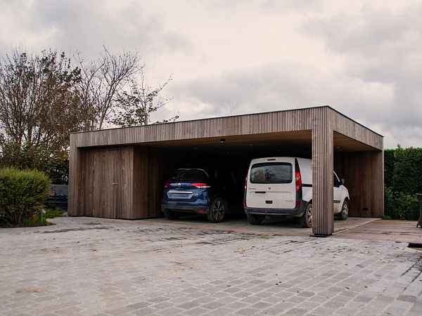 Carport Light Brown Wood
